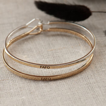 Fafo Brass Bangle, Strength And Courage Gift, Divorce Gift, Gift For Friend, 4 of 12
