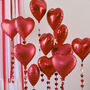 12 Red Heart Foil Balloons, thumbnail 1 of 3