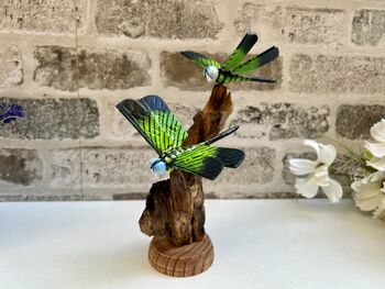 Handcrafted Emperor Dragonfly Wooden Sculpture Ornament, 2 of 10