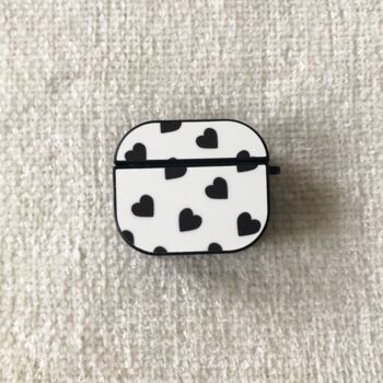 Black And White Cherries And Hearts Air Pods Case, 5 of 5