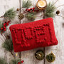 Christmas Noel Cushion Easy Knitting Kit, thumbnail 1 of 10