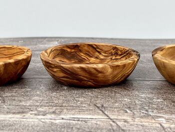 Set Of Three Olive Wood Dipping Bowls, 2 of 4