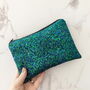 Peacock Glitter Clutch Bag, thumbnail 1 of 3