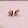 Inky Wild Rose Wildflower Birch Stud Earrings, thumbnail 5 of 11