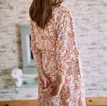 Orange And Pink Handmade Floral Robe, 6 of 10