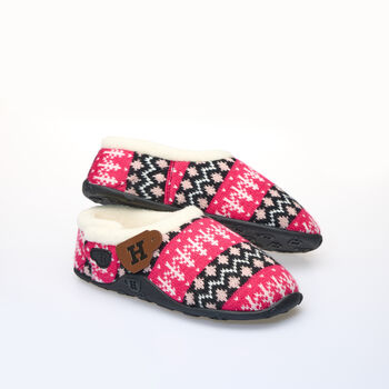 Trudie Pink Black Nordic Women's Slippers Indoor/Garden Shoes, 2 of 11