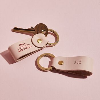 Personalised 'Any Message' Leather Keyring, 4 of 6