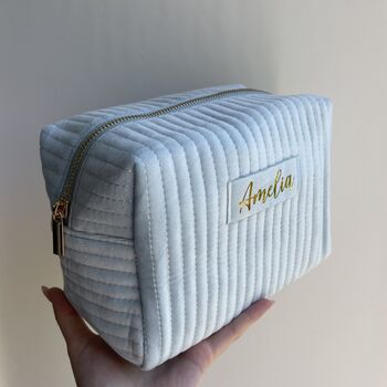 Personalised Soft Velvet Makeup Cosmetic Cube Bag, 3 of 11