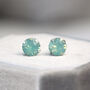 Sea Green Stud Earrings In Sterling Silver, thumbnail 5 of 12