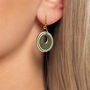 Khaki And Cream Circular Earrings • Gold Plated Sterling Silver Hooks, thumbnail 2 of 9