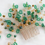 Christmas Inspired Gold And Green Hair Comb, thumbnail 2 of 4