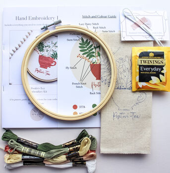 Positivi Tea Embroidery Kit, 5 of 7