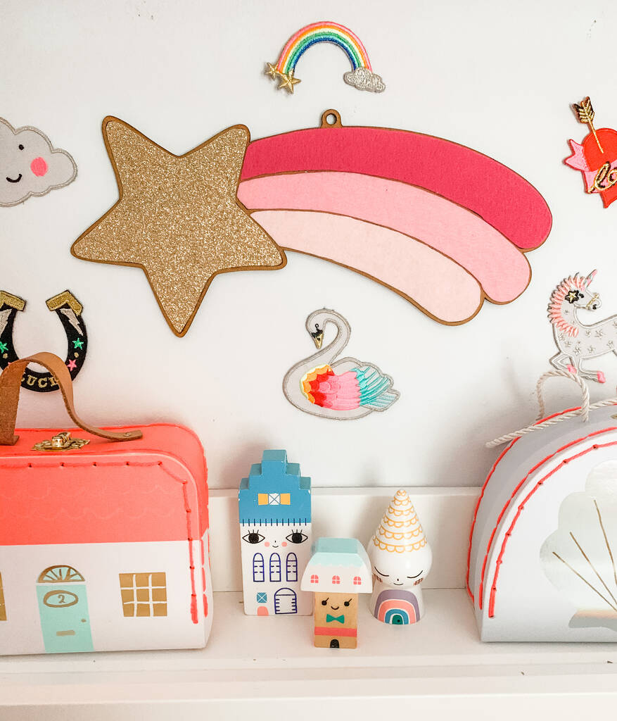 Shooting Star Wooden Wall Decor By Sesame and Lilly