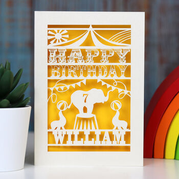 Personalised Papercut Circus Birthday Card, 2 of 4