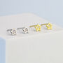 Sterling Silver Tiny Crystal Detail Star Earrings, thumbnail 1 of 6