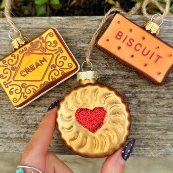 Christmas Glass Cream Biscuit Bauble, 3 of 3