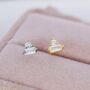 Baguette And Round Cz Stud Earrings Sterling Silver, thumbnail 2 of 12