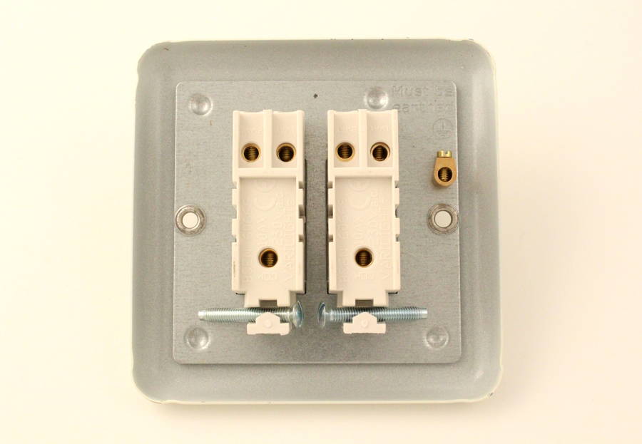 Retro White Cream Metal Sockets And Light Switch By Candy Queen Designs