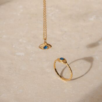 Evil Eye Necklace Recycled 18k Gold Plating, 7 of 7