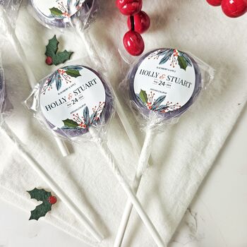 Holly Berries Wedding Favour Lollipops, 2 of 4
