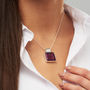 Silver Pendant With Murano Glass Square, thumbnail 6 of 12