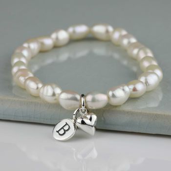 Personalised Freshwater Pearl Heart Bracelet, 5 of 9