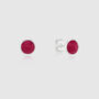 Sterling Silver And Fuchsia Pink Chalcedony Stud Earrings, thumbnail 3 of 4