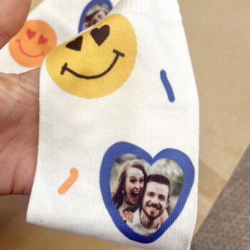 Smiley Photo Face Personalised Photo Socks, 6 of 6