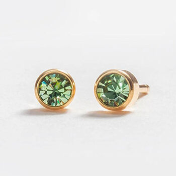 18ct Gold Plated August Birthstone Stud Earrings, 2 of 9