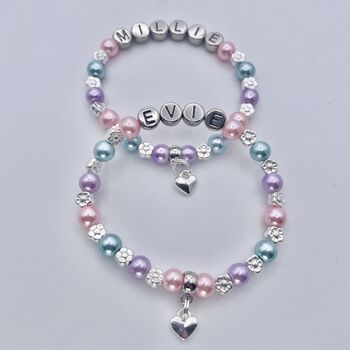 Personalised Heart Charm Bracelet, Star Name Bracelet, 2 of 12