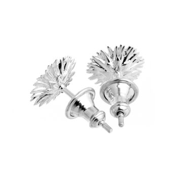 Sunflower Silver Stud Earrings, 7 of 8