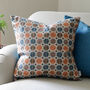 Orange And Blue Geometric Wool Cushion, thumbnail 1 of 3