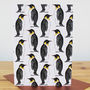 Luxury Penguin Gift Wrap And Card Set, thumbnail 2 of 5