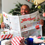 Northern Star Christmas Newspaper Wrapping Paper, thumbnail 1 of 5