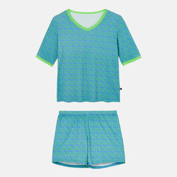 Women's 'Blooming Fabulous' Bamboo Lace Short Pyjama Set, 4 of 7