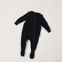 Black Zip Up Baby Sleepsuits Ribbed Newborn Essentials, thumbnail 5 of 7