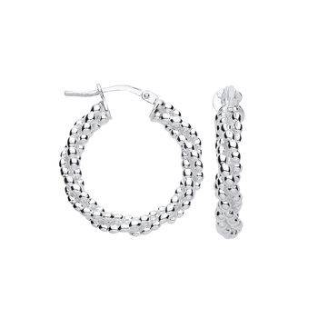 Luna Beaded Hoop Sterling Silver Earrings, 2 of 2