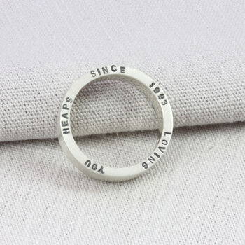 Personalised Silver Narrative Ring With/Out Diamond, 2 of 9