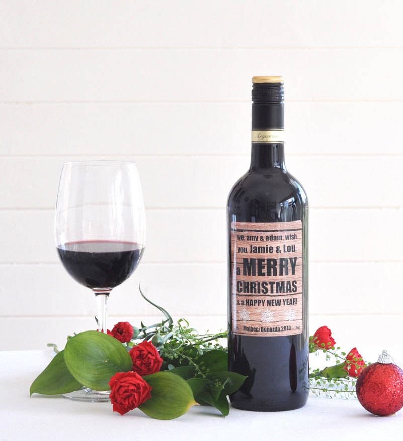 Christmas Personalised Malbec Or Rioja Red Wine By Bottle