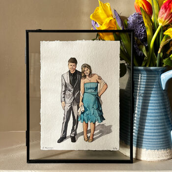 Personalised Couple's People Portrait In Watercolour, 4 of 7
