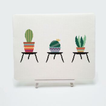 Potted Cacti Cross Stitch Kit, 2 of 7
