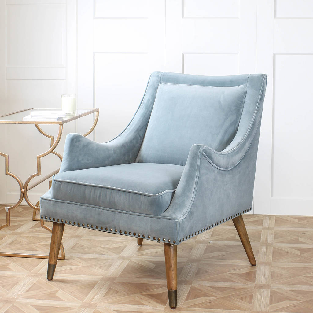 blue velvet armchair by marquis & dawe | notonthehighstreet.com
