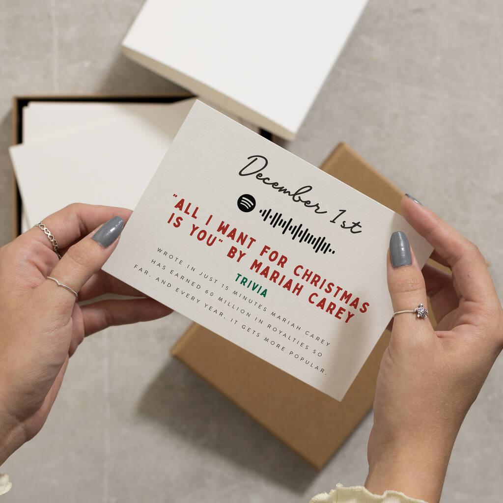 Christmas Song Advent Calendar Playlist By Twist Stationery 