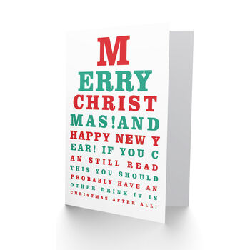 Eye Chart Funny Cheeky Christmas Card, 2 of 4