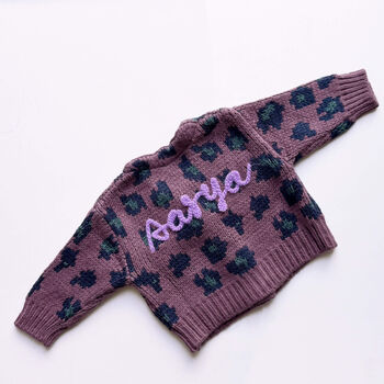 Personalised Baby Girl Leopard Cardigan With Name, 4 of 10
