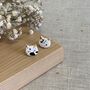 Black And White Clay Ceramic Cat Studs, thumbnail 3 of 8