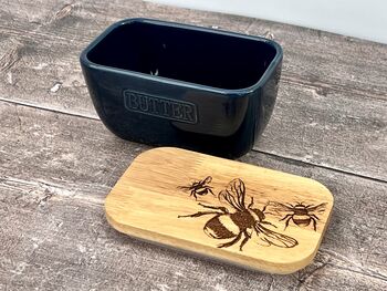 Bee Blue Butter Dish, 2 of 4