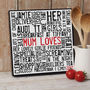 Personalised 'Loves' Typographic Artwork, thumbnail 3 of 12