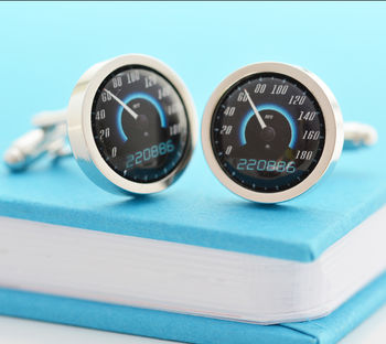 Personalised Date Sportscar Speedometer Cufflinks, 2 of 5