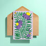 Floral Purple Echinacea Greeting Card, thumbnail 3 of 3